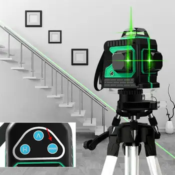 

8-Line Gradienter Wall-Mounting Spirit Level Precision Green Light Infrared Outdoor Gradienter With UK/EU/US Plug (With Tripod)