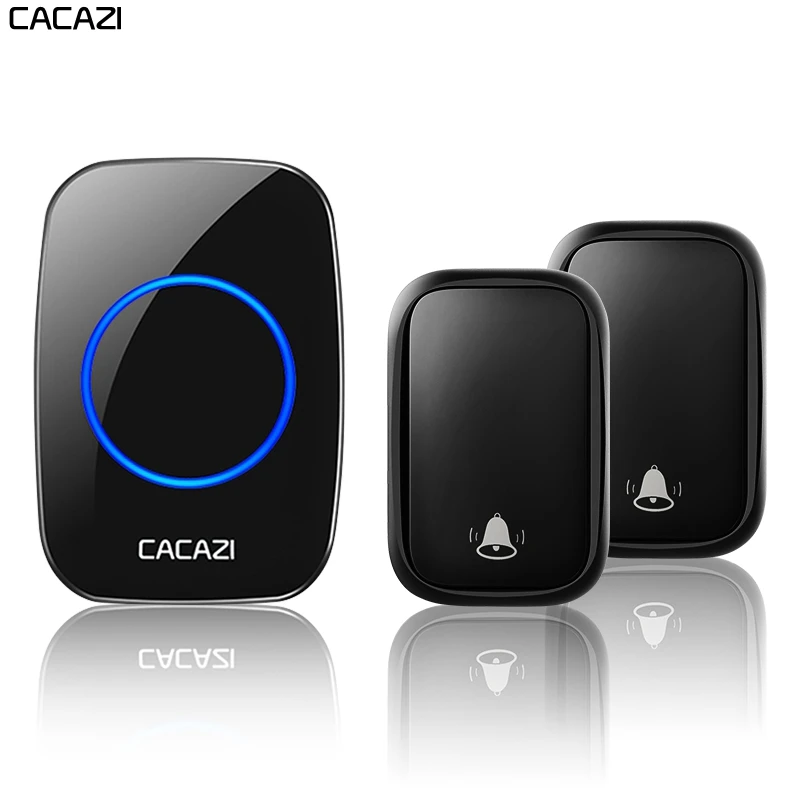 CACAZI Home Wireless Self-powered Doorbell No Battery Required Transmitter Intelligent Call Ring Bell US EU UK AU Plug Receiver |