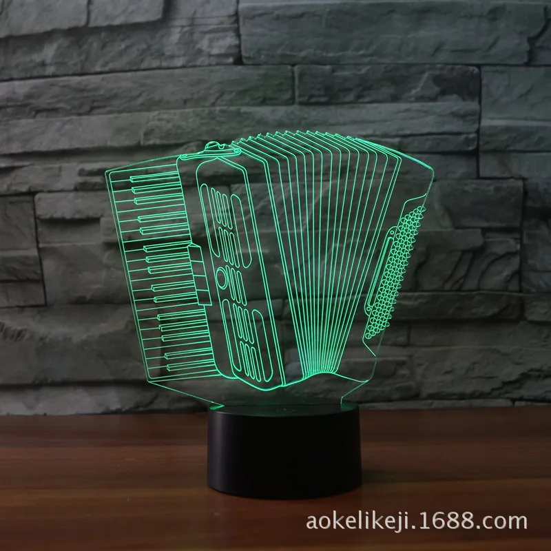 

2019 New Style Accordion 3D Lamp LED Colorful Remote Control Lights Remote Control 3D Lamp Acrylic Visual Lamp 3749