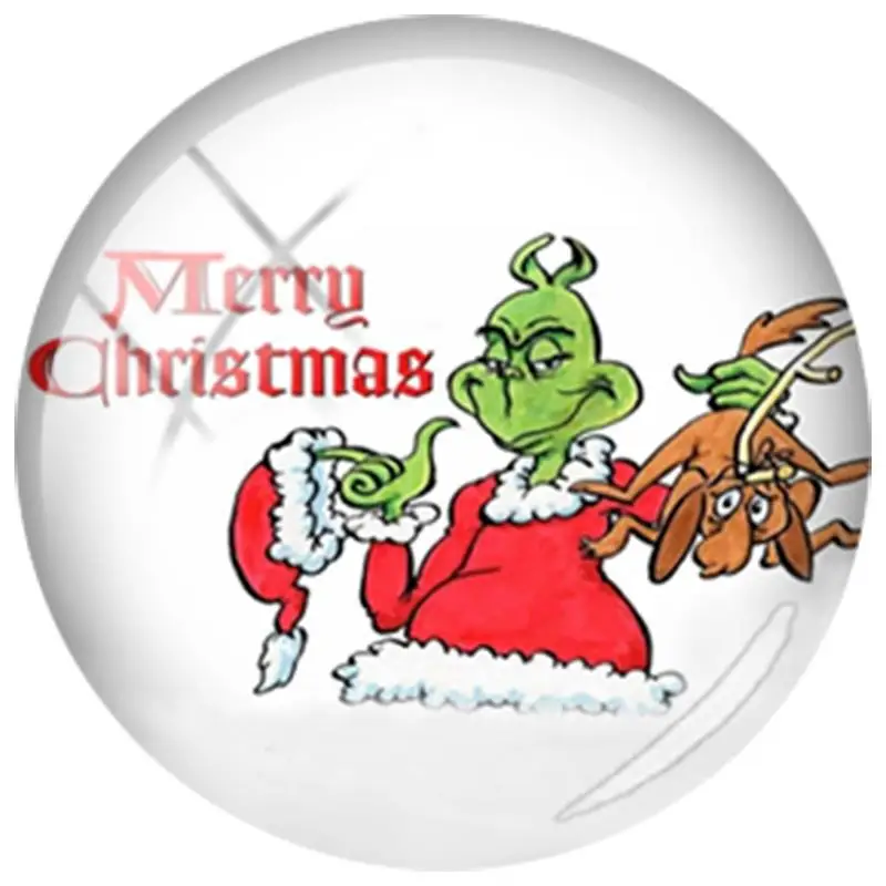 XM04 TAFREE Grinch 12 мм/15 мм/16 мм/18 мм/20 мм/25 мм как Grinch палантин Рождественский Стеклянный кабошон Demo плоский задний вывод - Цвет: XM04