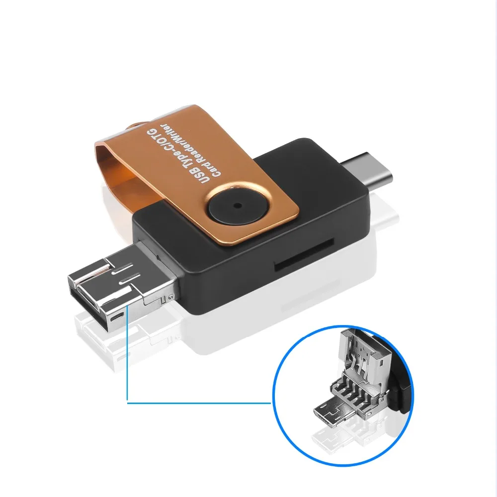 Все в одном считыватель карт памяти мини USB 2,0 OTG адаптер для type C/USB/Micro SD/TF кардридер адаптер для ПК ноутбук