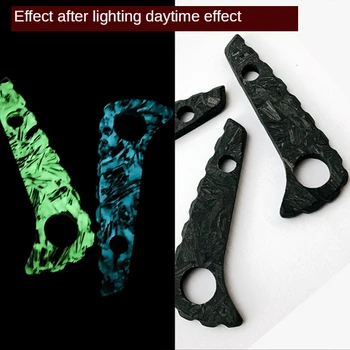 

Totrait 1piece Noctilucent Marbled CF Carbon Fiber Block Ripple Resin Tool for C81 Spine Knife Blade Keel Spine