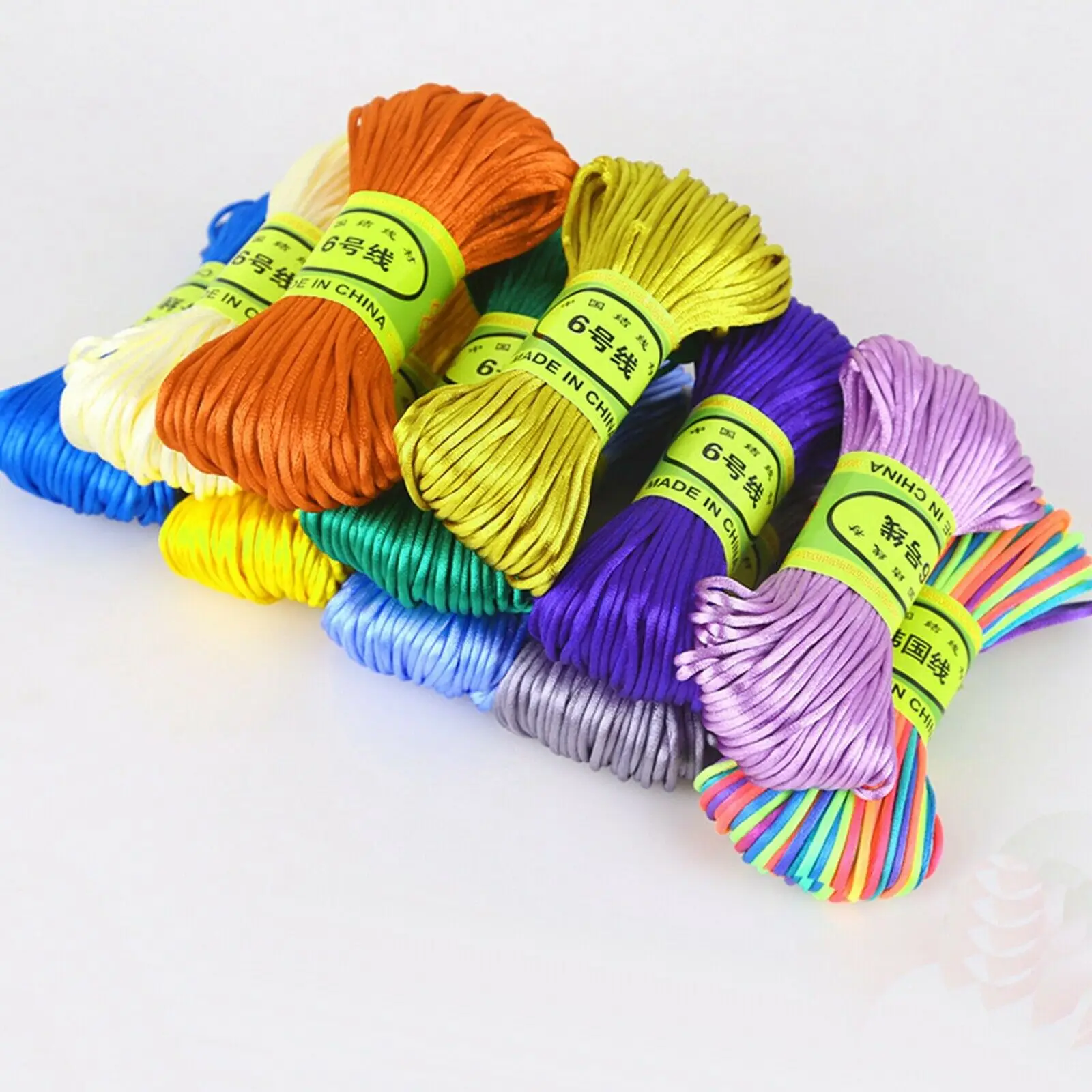 

20 Meter 2mm Braided Macrame Satin Silk Cord Chinese Knot Nylon Rattail Thread