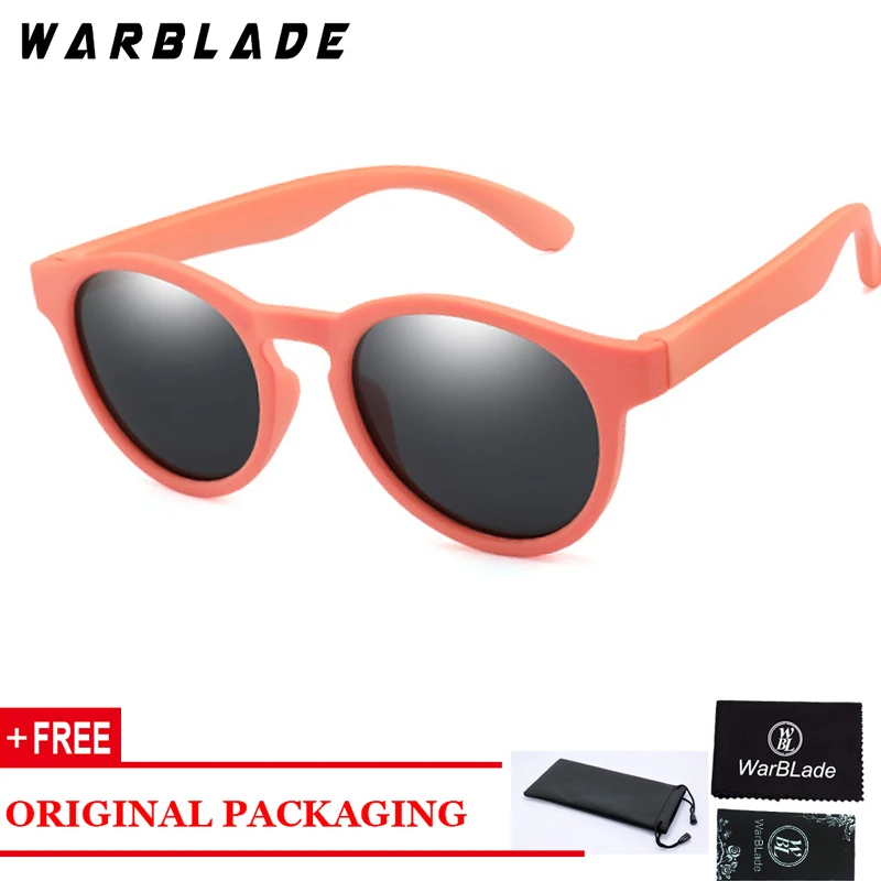 WarBLade Поляризационные детские солнцезащитные очки для мальчиков и девочек, детские солнцезащитные очки, фирменный дизайн, защитные очки для младенцев, солнцезащитные очки, UV400 - Цвет линз: orange grey