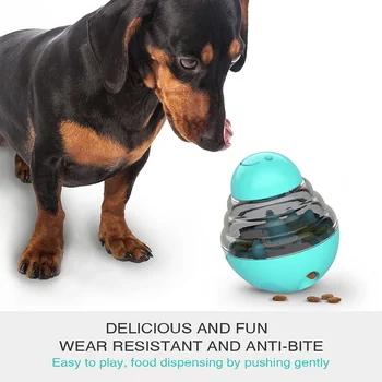 

Interactive Dog Cat Food Treat Ball Bowl Toy Funny Pet Shaking Leakage Food Container Puppy Cat Slow Feed Pet Tumbler Toy