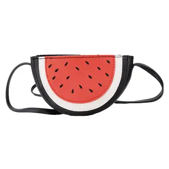 

Children Girl Cute Semicircle Watermelon Shape Zipper Crossbody Shoulder Bag