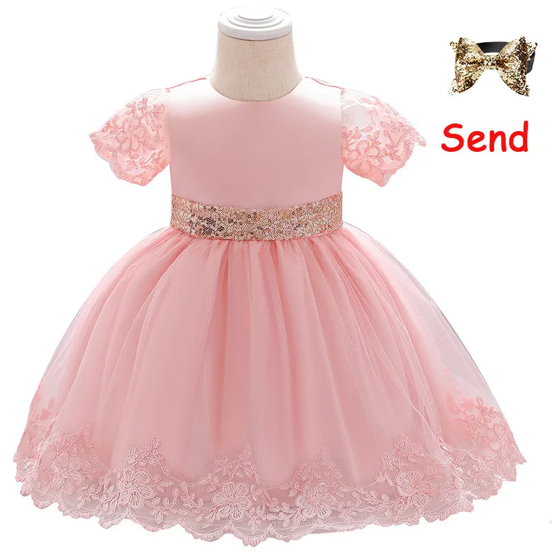 

Hello Baby baby girl Dress Cute bebe Clothes Elegant bow princess Dress send bow Headband Banquet formal dress