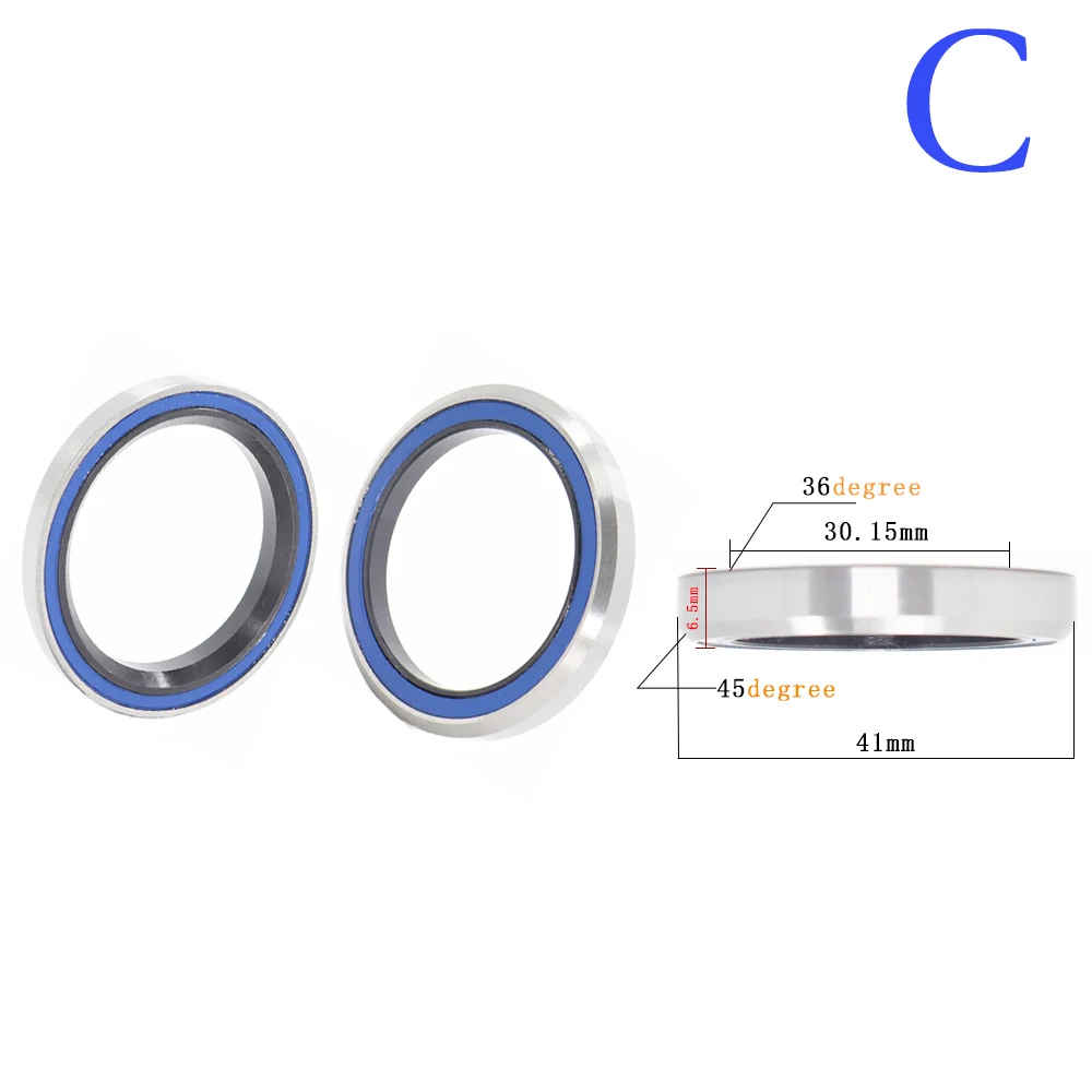 Bike Headset Bearings 27.2-41.8mm ACB Road MTB Angular Contact Bicycle Bearing 36/45 1PC