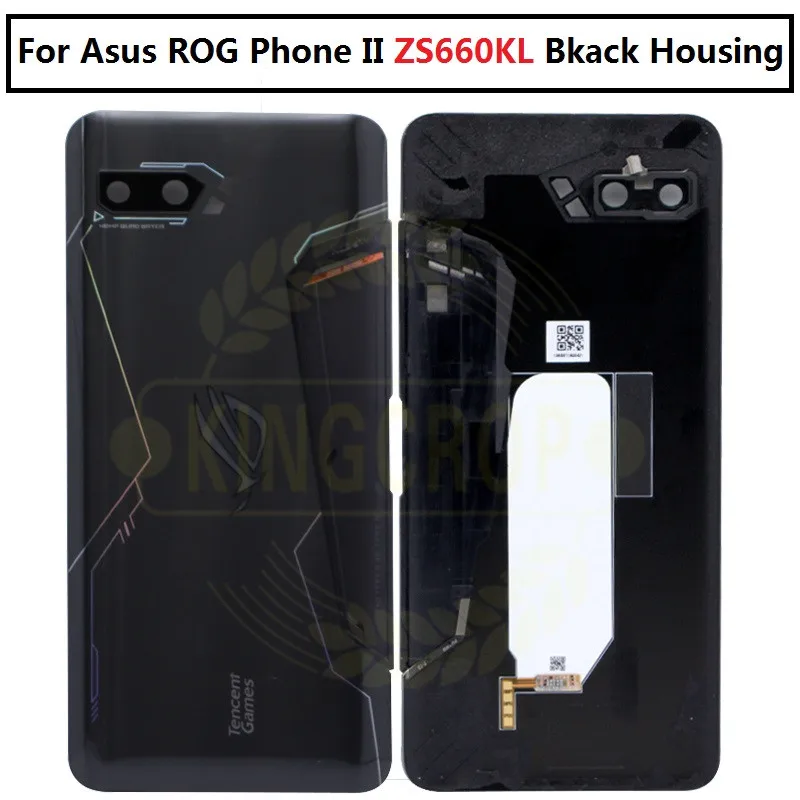 Задняя крышка для Asus ROG Phone II ZS660KL, стеклянный корпус, задняя крышка, Сменный Чехол+ объектив камеры для ASUS ZS660KL, задняя крышка