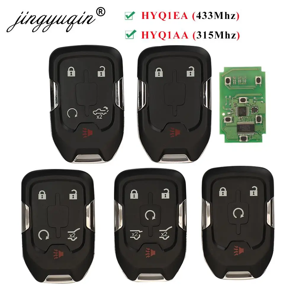 Jingyuqin 315/433MHz HYQ1AA /HYQ1EA สมาร์ทคีย์สำหรับ Chevrolet Tahoe Silverado GMC Terrain Acadia YUKON XL Sierra