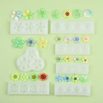 

DIY Flower Resin Mold Handmade Key Chain Pendants UV Epoxy Silicone Mold for Jewelry Casting Mold Resin Craft