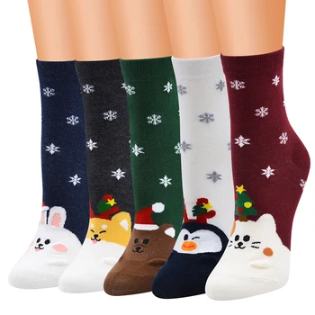 

Fashion Women Men Cute Socks Cartoon Animal Bear Rabbit Snow Christmas Tree Cotton Tube Creative Ankle Happy Socks YDJS