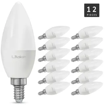 

Litake E12 Base LED Light Bulb, Candelabra Light Bulbs Non-dimmable Warm White, 2700K, 60 Watt Equivalent(6W)