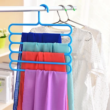 

5 layers Non-slip MultiFunctional Clothes Hangers Pants Storage Hangers Cloth Rack Multilayer Storage Scarf Tie Rack Hanger 1PC