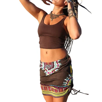 

2020 New Summer Women Fashion Sexy Bathing Suits Bikini Swimsuit Vintage Print Bandage Lace Up Beachwear 2 Piece Female Bikini