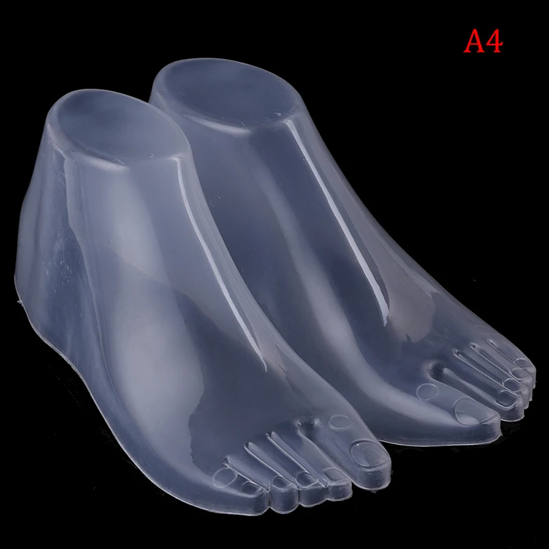 Manichino Piedi Femminili Trasparenti In Plastica – 1 Paio Per Esposizione Di Scarpe, Calzini E Gioielli (22x9 Cm)