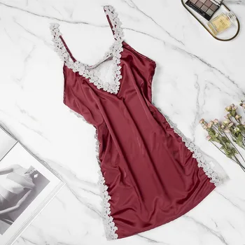 

Sexy Nightwear Women Summer Night Dress Lingerie Sleepwear Embroidery Nightdress Lace Underwear Nightgowns Chemise De Nuit Femme