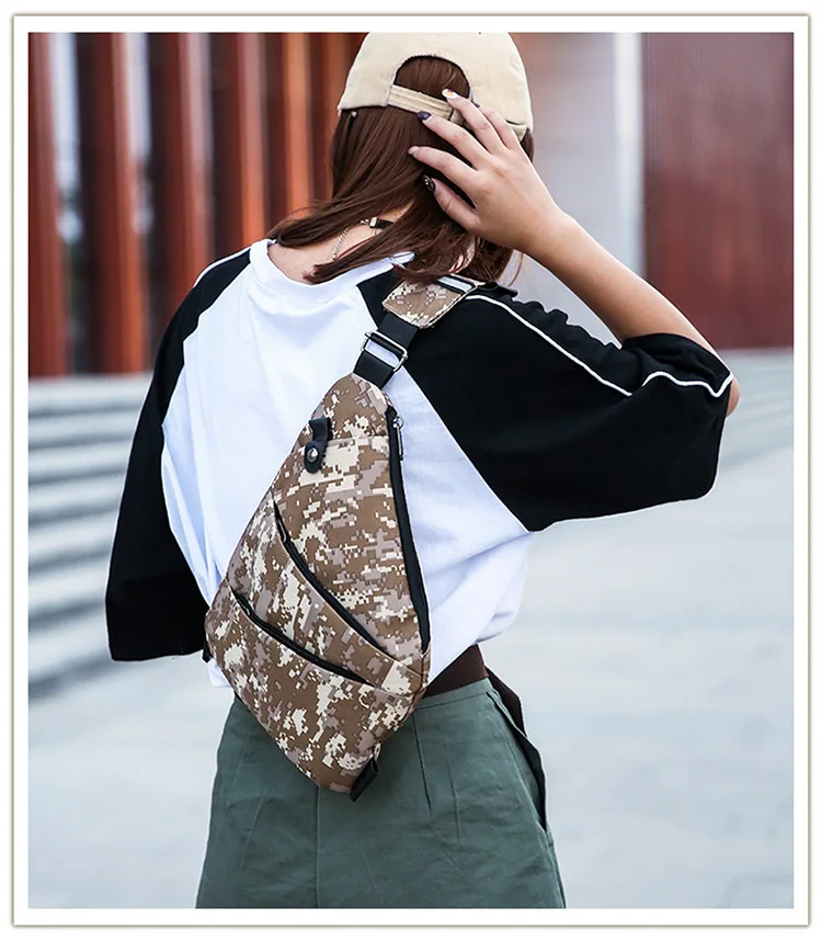 

Digital Storage Oblique Bag Men And Women Large Capacity Chest Bag Canvas Sports Waist Pack Multi-functional Body Hugging Should