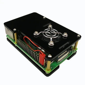 

Raspberry Pi case Clear Acrylic Case Enclosure Box with Cooling Fan for Raspberry Pi 4 Model B