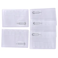 

5pcs/pack Universal 6 Sim Card Storage Case Box Bag Easy Carry Clear Protector Portable For Sim Memory Card