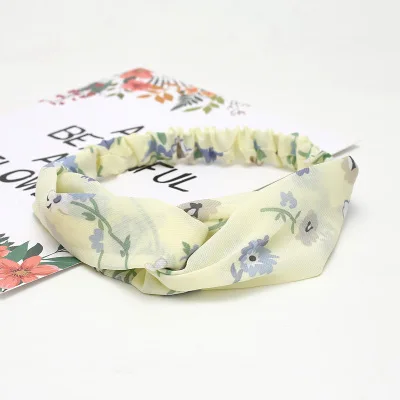 40 New Bohemian cross elastic hair band for women chiffon silk headband ladies headband hair accessories sports wash headwear - Цвет: 40