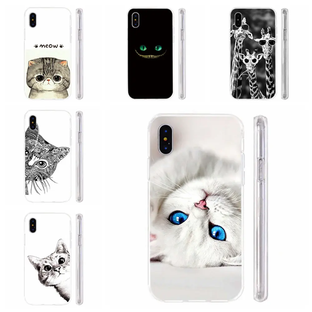 Чехол для iPhone 6 6s 7 8 Plus 11 Pro x xs xr max чехол из мягкого ТПУ с изображением кота Тигра и