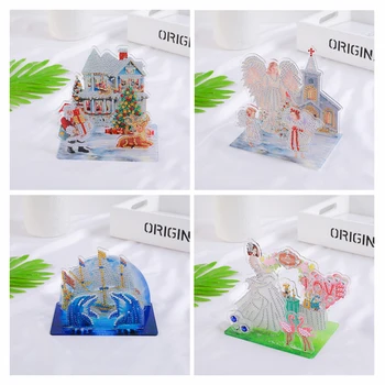 

New 3D Three-Dimensional Puzzle Painting 5D Diamond Painting Three-dimensional paintings Cross Stitch DIY Diamond Embroidery