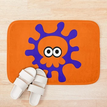 

Orange Octoling on Blue Ink Bath Mat Hallway Carpets Anti-Slip Bath Floor Mat Animals Outdoor Rugs Front Door Mats