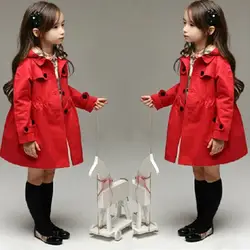 Коллекция 2019 года, лидер продаж, весеннее ветрозащитное пальто для девочек, детское пальто цвета хаки в британском стиле, поколение полных