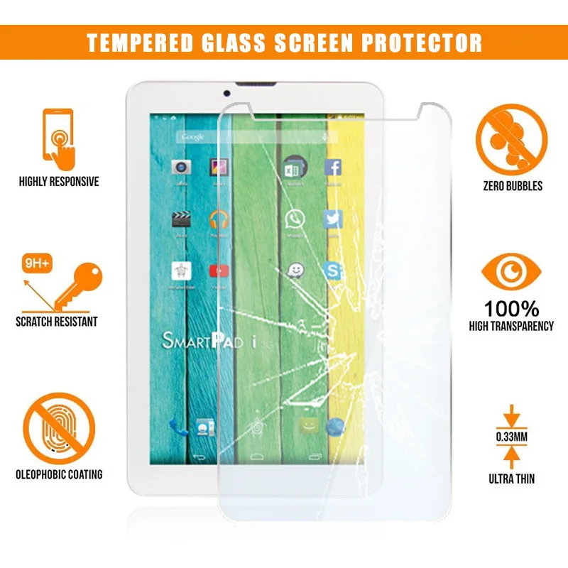 Pellicola Salvaschermo Per Tablet Mediacom Smartpad I7 In Vetro Temperato 9H Premium Antigraffio