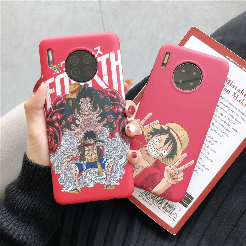 

ONE PIECE Phone Case For Huawei P20 P30 Lite Mate 20 30 Pro Honor 10 20 Nova 3i Japan Anime Cartoon Luffy IMD Matte Hard Covers