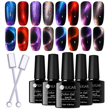 

UR SUGAR 9D Cat Eye Gel Nail Polish Magic Chameleon Magnetic Gel Varnish 7.5ml Soak Off UV LED Gel varnish Multicolor