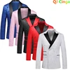 White Men's Rose Pattern Suit Jacket, Wedding Party Dress Coat, High Quality Men Slim Blazers Masculino Big Size M-6XL 3