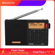 XHDATA D-808 Portable Digital Radio FM Stereo/SW/MW/LW SSB AIR RDS Multi Band Radio Speaker with LCD Display Alarm Clock Radio