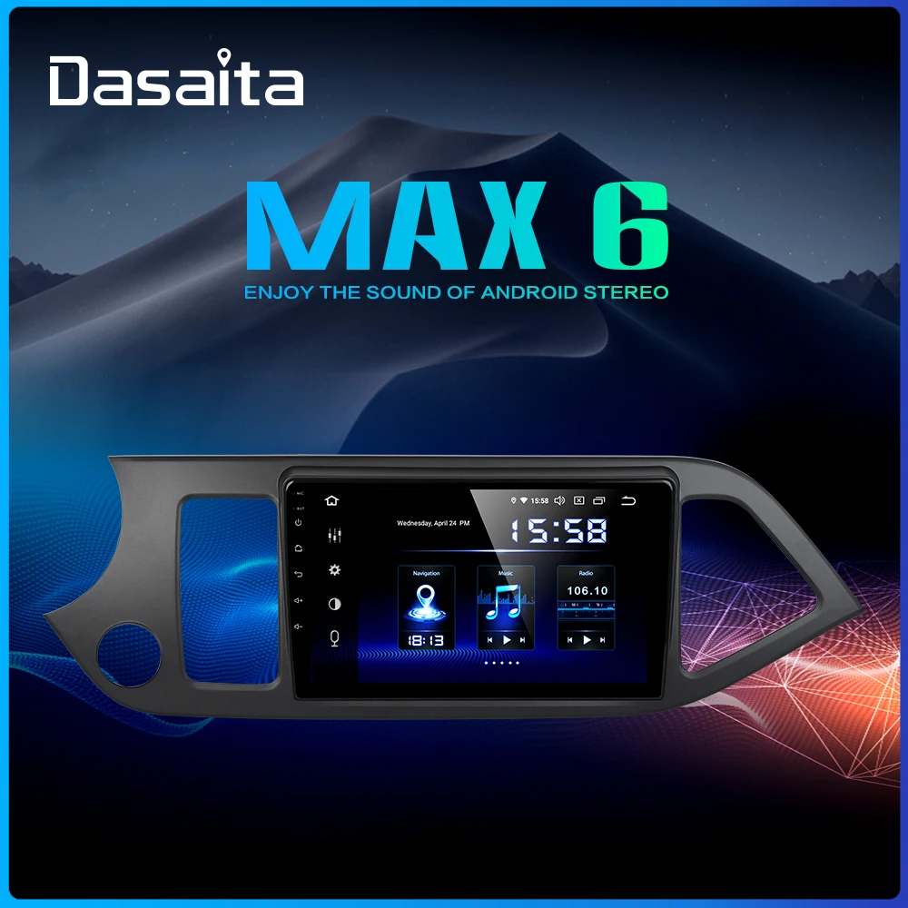 Dasaita Android 9,0 TDA7850 " ips автомобильный Радио плеер для Kia Morning 2011 2012 2013 Bluetooth GPS HDMI Автомобильный стерео MP3