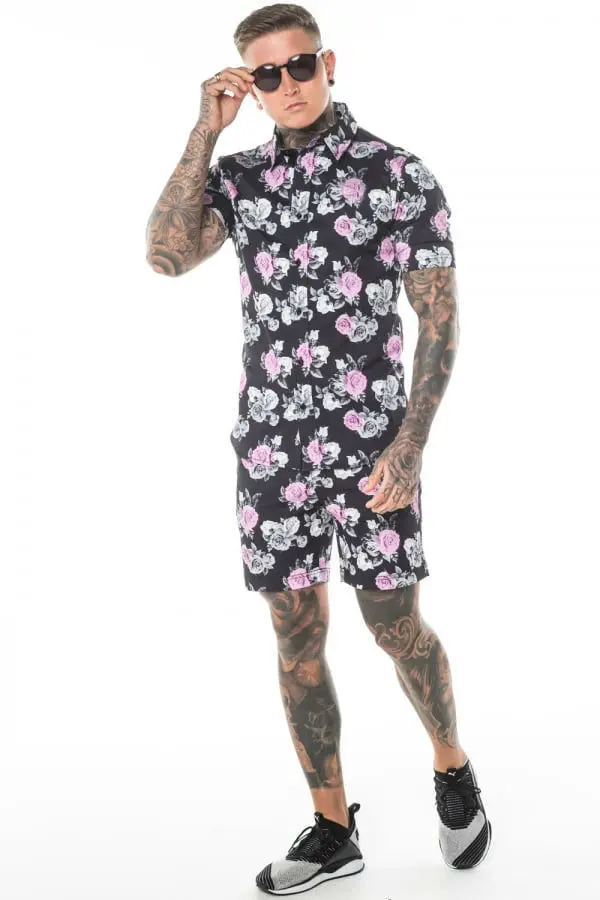 

2020 New Fashion Casual 3D Print Short Sleeved Shirt and Shorts Two-piece Set Men's Sets
