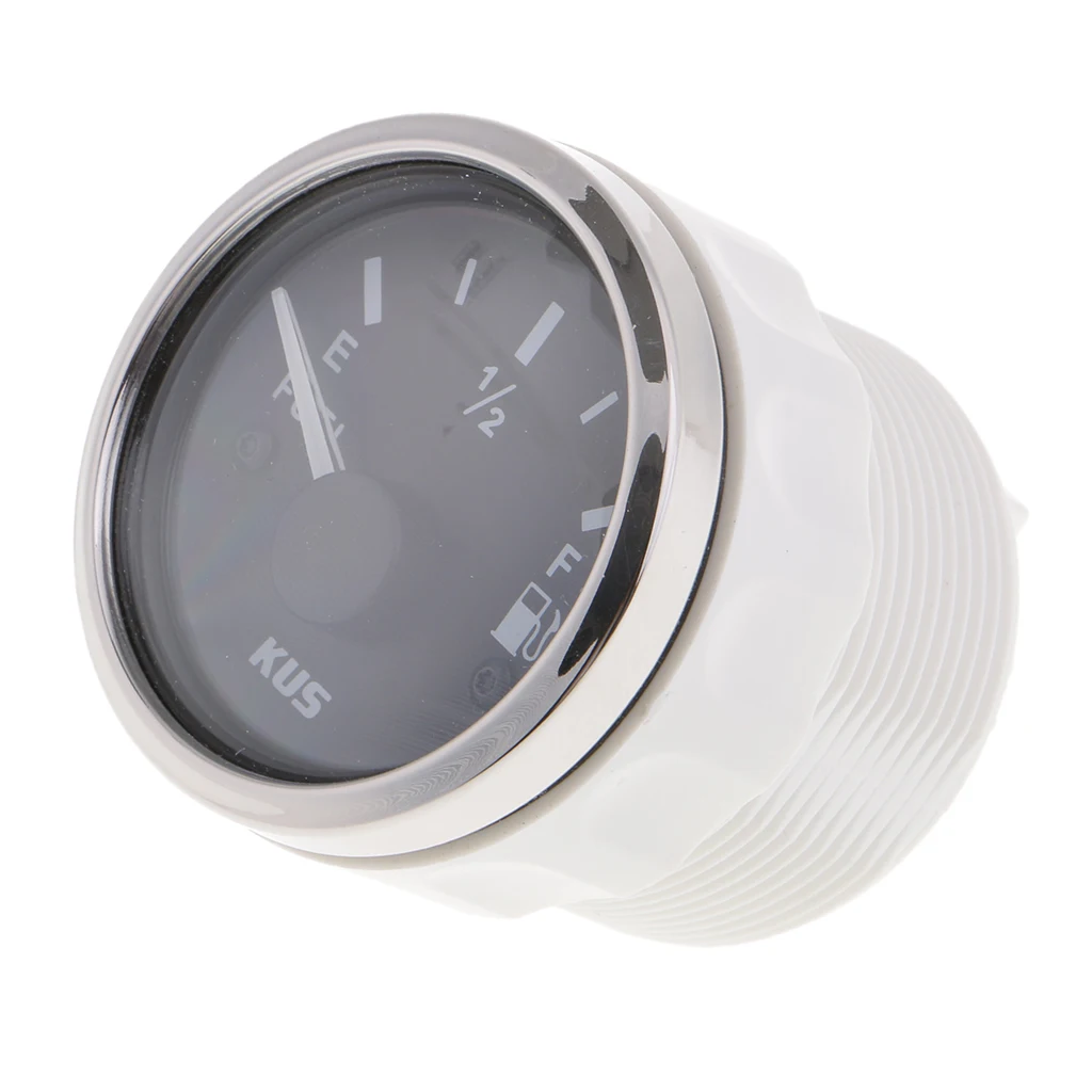 52mm / 2'' Car Boat Fuel Level Gauge Meter E-1/2-F Pointer Display Black