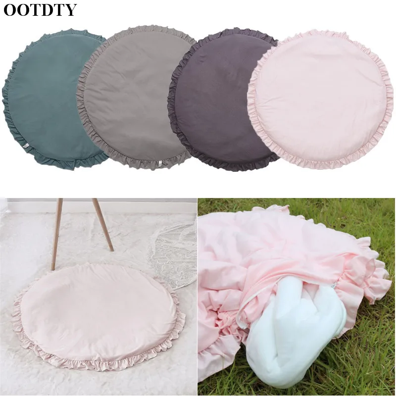 OOTDTY Round Kids Rugs Lace Soft Baby Floor Game Play Mat for Nursery Bedroom and Playroom Crawling Carpet Home Decoration | Игрушки и