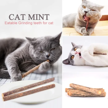 

2pcs Cat Cleaning Teeth Pure Natural Catnip Pet Cat Molar Toothpaste Stick Silvervine Actinidia Matatabi Cat Snack Sticks