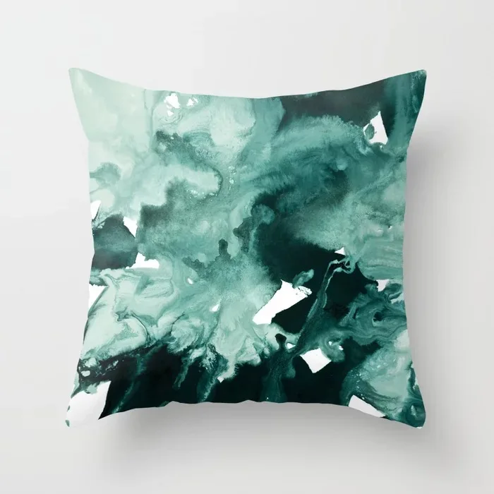 Простой абстрактный геометрический узор Супер короткая бархатная наволочка с чернильным принтом домашний диван синий зеленый декоративный чехол для подушки - Цвет: abstract-5