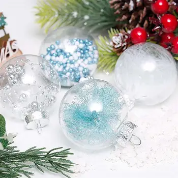 

24Pcs Christmas Tree Hanging Adornment Mesh Transparent 6CM Balls (Transparent)