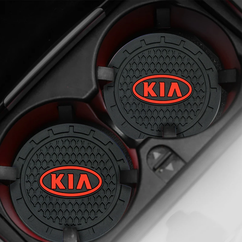 

1Pcs Car Coaster Water Cup Slot Non-Slip Mat Pad For KIA K2 K3 K5 Sorento Sportage R Rio Soul cap car styling Auto Accessories