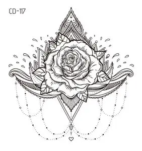 1 предмет Для женщин сексуальные Руку поддельные тату серьги Henna Mandala цветок временные татуировки для девочек Красота Флора водостойкие татуировки индийские мехенди - Цвет: CD-117