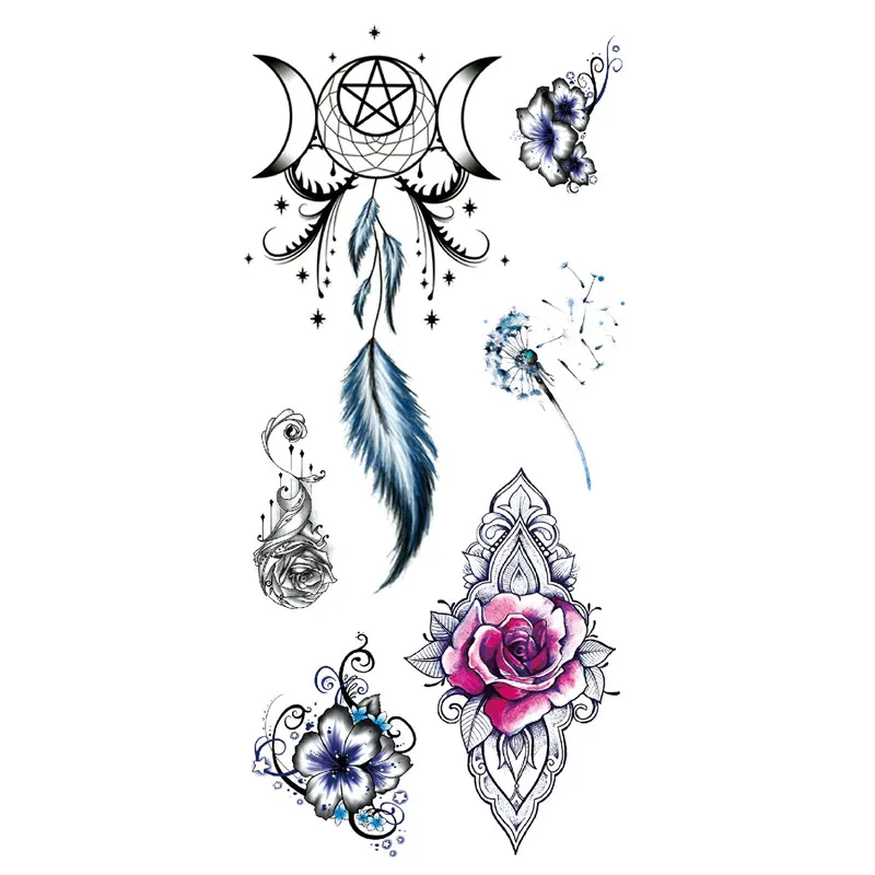 

1 pcs 3D color printing tattoo stickers body art waterproof temporary tattoo stickers various styles