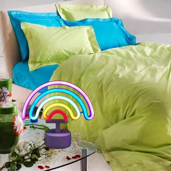 

LED Rainbow Sign Shaped Decor Light,Rainbow Wall Decor Kids Night Light for Christmas,Birthday Party,Kids Room Decor