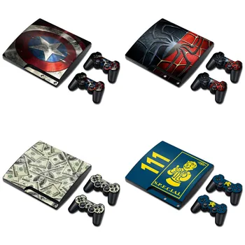 

For PS3 Slim Console Vinyl Skin + 2 PCS Controller Skin Stickers