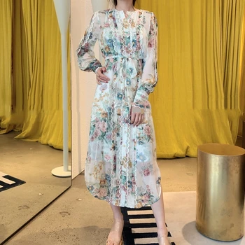 

2020 summer woman print dress runway casual beach dresses