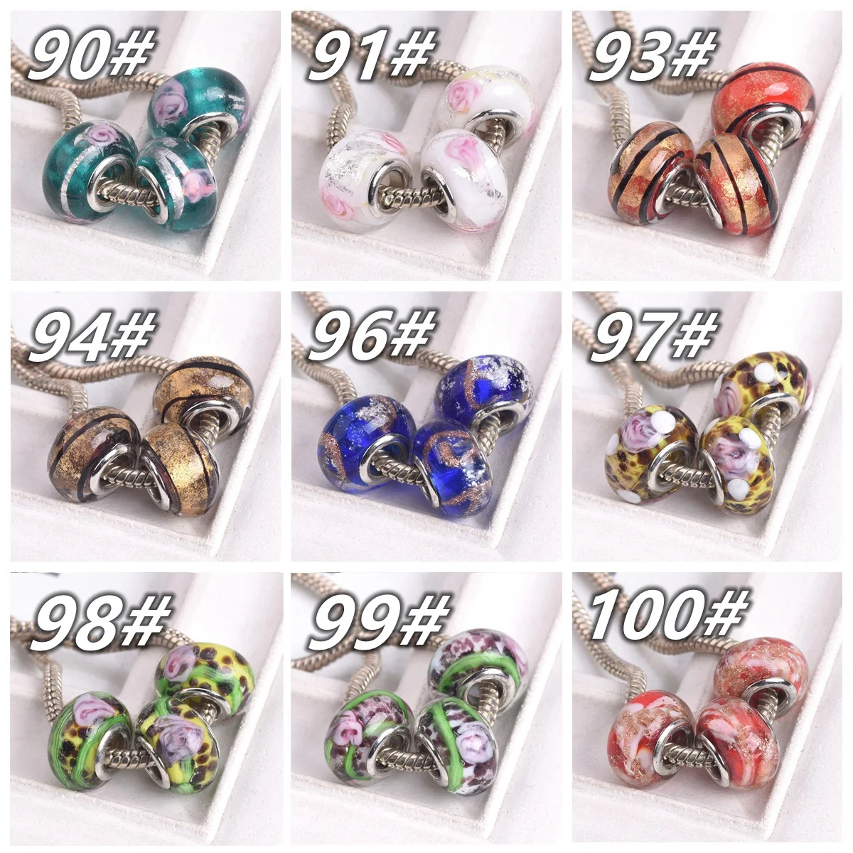 Perlin Lampwork Fancy Perline Indiane Da Infilare, Set Di Perline - Foto 5