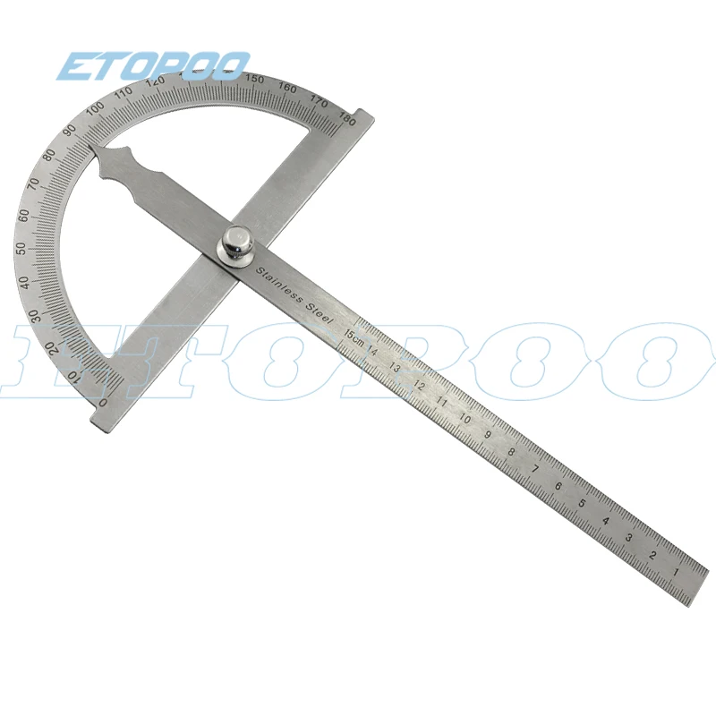300mm 12inch 30cm 15cm 0-180 degree steel Protractor Goniometer Round Head Stainless Steel General Angle Ruler