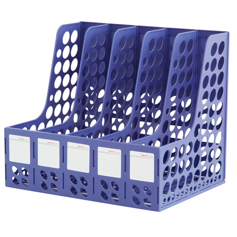 

Deli 9837 5-frame File Box Plastic Folder Storage Box Information Basket Desktop File Column File Holder